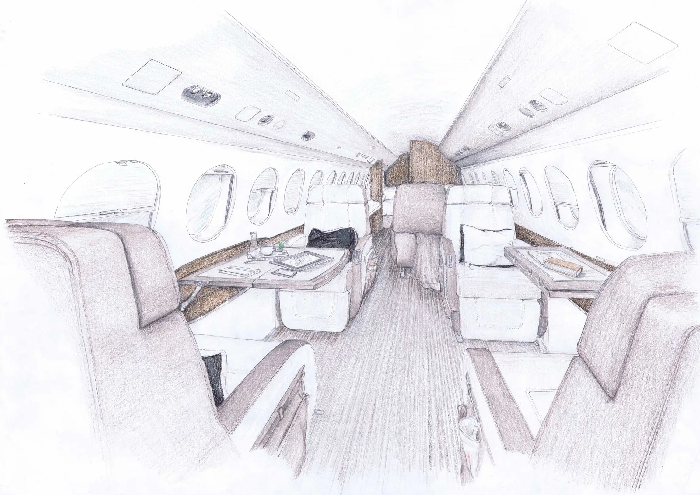 Private Jet . Falcon 7X . Dassault Aviation — projeto de arquitetura do atelier Joana Aranha em Falcon 7X (2/8)